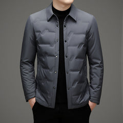 Lightweight casual lapel white duck down jacket