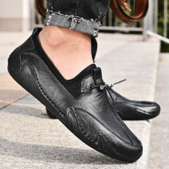 New style slip-on trendy British casual leather shoes