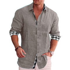 Fall Casual Men's Cotton Linen Shirt
