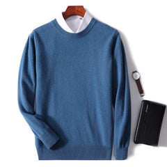 2023 New Men's Round Neck Casual Business Knitted Cashmere Sweater