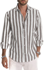 2023 Men's Striped Loose Shirt