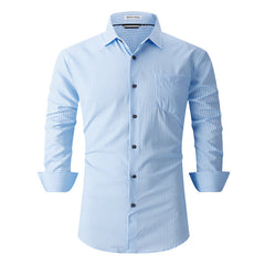 Men's Printed Long Sleeve Plaid Shirt