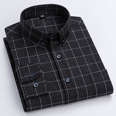 Pure cotton long-sleeved business casual shirt
