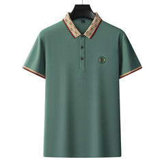 Embroidered Breathable Business Casual Solid Color Polo Shirt