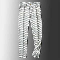 Vertical striped jacquard stretch non-iron anti-wrinkle straight trousers