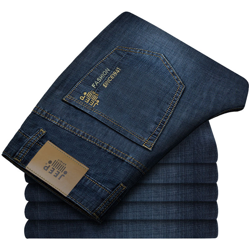 Business straight casual loose stretch jeans
