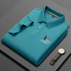 Men's New Pure Cotton Business Embroidered Polo Shirt