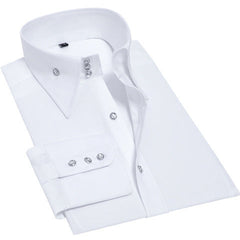 New high-end crystal diamond button color matching business shirt