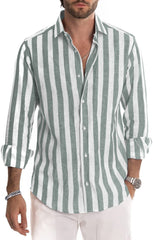 2023 Men's Striped Loose Shirt