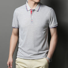 Men's lapel casual embroidered polo shirt