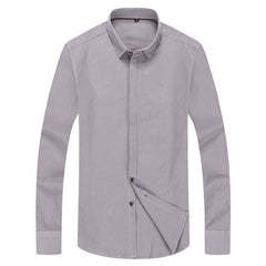 Men's Solid Color Business Comfortable Cotton Commuter Long-sleeved Shirt