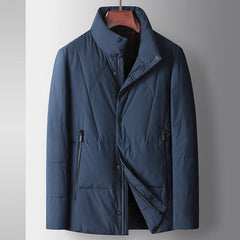 Men's Thickened Casual White Duck Down Stand Collar Warm Down Jacket