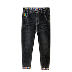 Men's New Elastic Embroidery Comfortable All-match Straight Jeans