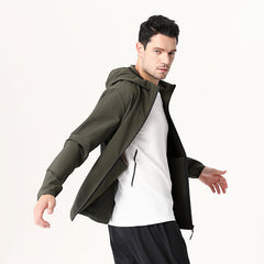 Men's New Waterproof Outdoor Jacket, Fully Heat-sealed Workwear, Mountaineering Hooded Jacket