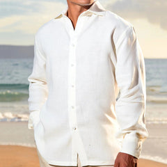 Men's Solid Color Breathable and Comfortable Business Casual Long-sleeved Shirt