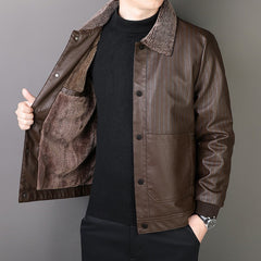 Men's Winter Casual Thickened Warm Leather Jacket