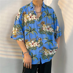 New Men's Casual Large Size Beach Vacation Hawaiian Print Shirt