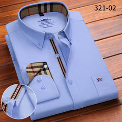 100% Cotton Men's Casual Plaid Long-sleeved Shirt
