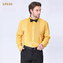 New Men's Dress French Shirt with Bow Tie