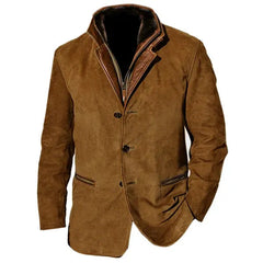 Fashion retro casual jacket lapel stitching contrast color jacket