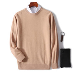 2023 New Men's Round Neck Casual Business Knitted Cashmere Sweater