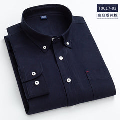 100% Cotton Plaid Striped Solid Color Long-sleeved Shirts