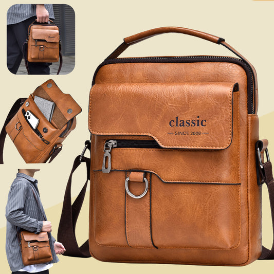 Men's Waterproof and Wear-resistant Shoulder Bag Large Capacity Commuter Messenger Bag