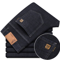 Men's Stretch Business Straight Casual Loose Jeans