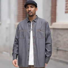 Men's Cotton Non-iron Casual Denim Shirt