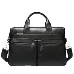 New Men's Genuine Leather Handbag 14 Inch Business Large Capacity Briefcase