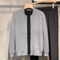Men's Double Zipper Cardigan Casual All-match Knitted Jacket