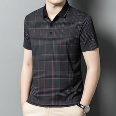 Men's Plaid Casual Loose Polo Shirt