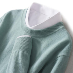 2023 New Men's Round Neck Casual Business Knitted Cashmere Sweater