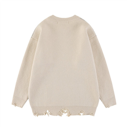 Men's Casual Jacquard Crew Neck Sweater