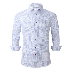 Men's Printed Long Sleeve Plaid Shirt