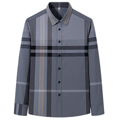 Men's High-end Fashion Casual Plaid Long-sleeved Shirt