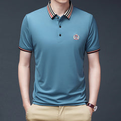 New business casual ice silk polo shirt
