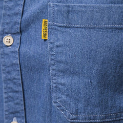 Men's No-iron Casual Solid Color Denim Long-sleeved Shirt