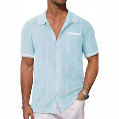 Men's New Style Pocket Hollow Breathable Casual Shirt