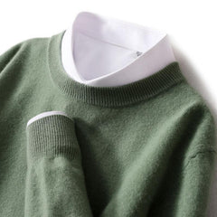 2023 New Men's Round Neck Casual Business Knitted Cashmere Sweater