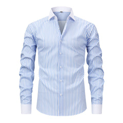 Men's Elastic Wrinkle-free Silky Long-sleeved Shirt