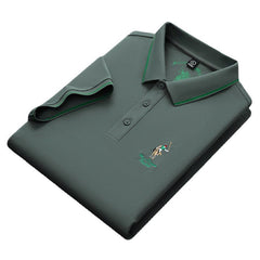 Pure cotton high-end embroidered lapel polo shirt