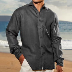 Men's Solid Color Breathable and Comfortable Business Casual Long-sleeved Shirt