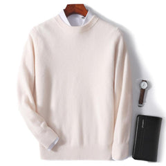 2023 New Men's Round Neck Casual Business Knitted Cashmere Sweater