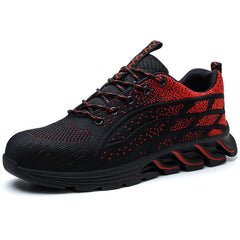 Men's Flying Woven Anti-smash and Anti-stab Safety Shoes