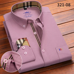 100% Cotton Men's Casual Plaid Long-sleeved Shirt