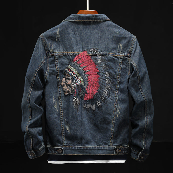 Embroidered denim jacket