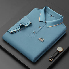 2024 Mulberry Silk Business Men's POLO Shirt