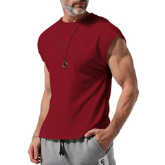 Men's Casual Loose Solid Color Vest T-shirt