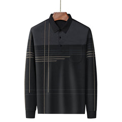 Men's Jacquard Striped Fashion Loose POLO